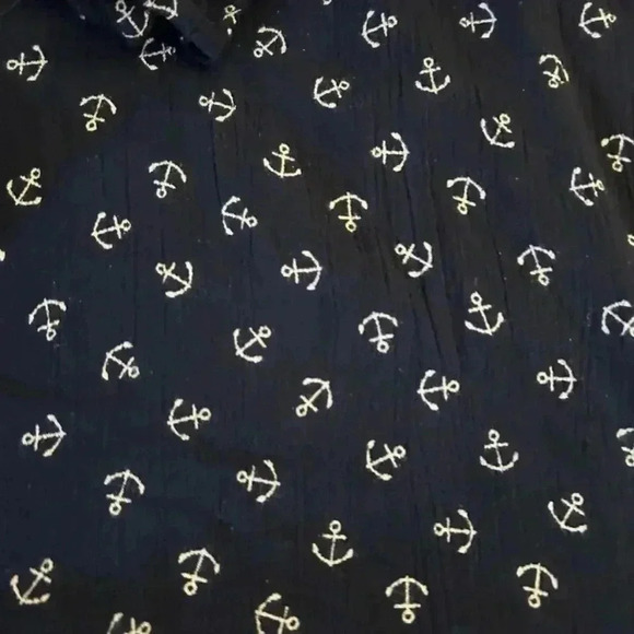 Women's Nautical Top With Anchors Size Large - Picture 2 of 3